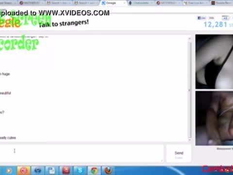 Cute white babe shows her tits to stranger on omegle to jerk off
