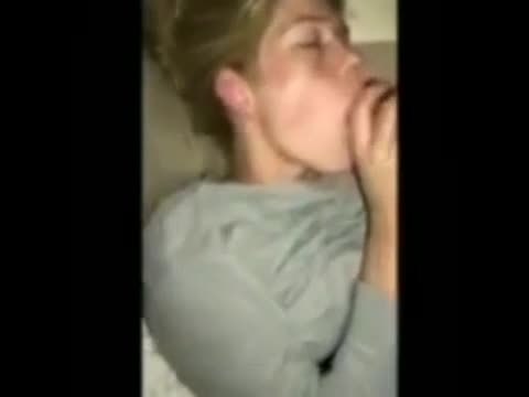 Blonde Babe wakes up with dick in her mouth