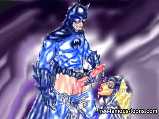 Batman with Catwoman and Batgirl orgies