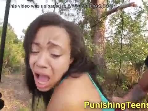 Bdsm teen drilled in woods